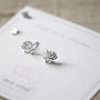 Lotus Flower Sterling Silver Stud Earrings, thumbnail 6 of 12