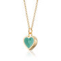 Geometric Turquoise Heart Charm Necklace, thumbnail 8 of 9