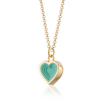 Geometric Turquoise Heart Charm Necklace, 8 of 9