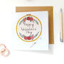 Happy Valentines Day Card, Embroidery Hoop, thumbnail 1 of 3