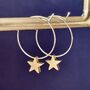 Gold Plated Star Hoops, thumbnail 1 of 3