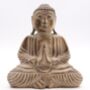 Artisan Carved Wooden Buddha Statue Set, thumbnail 4 of 6