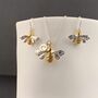 Solid Silver And Gold Plate Queen Bee Earrings, thumbnail 3 of 4