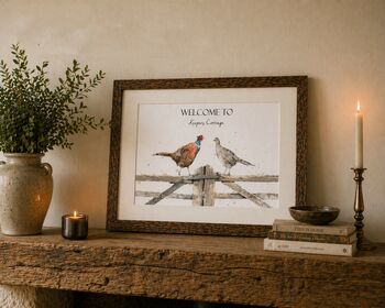 Personalised Home Sign Print Pheasants, 3 of 4