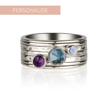 Personalised Ibiza Bliss Gemstone Sterling Silver Spinning Ring, 4 of 11