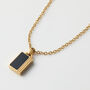 Men's Minimalist Stainless Steel And Black Onyx Pendant – Elegant Gold Jewellery For A Modern Look, thumbnail 1 of 10