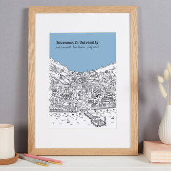 Personalised Bournemouth Graduation Gift Print, 5 of 9