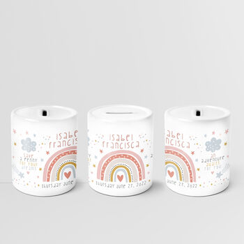 Personalised Rainbows Ceramic Money Box, 6 of 12