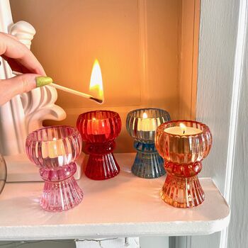 Glass Colourful Candle Holder, 4 of 7