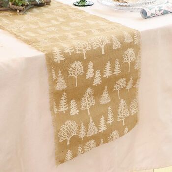 Natural Jute Woodland Trees Table Runner, 3 of 5