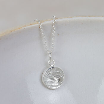 Sterling Silver Small Circle Cuttlefish Pendant, 2 of 3