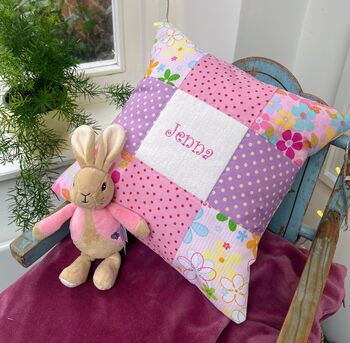 Pink And Purple Name Cushion, 6 of 7