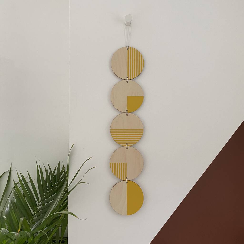 Yellow Lines Geometric Contemporary Wall Hanging Art, 1 of 6
