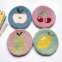 Set Of Four Fruit Mug Rug Coasters, thumbnail 1 of 5