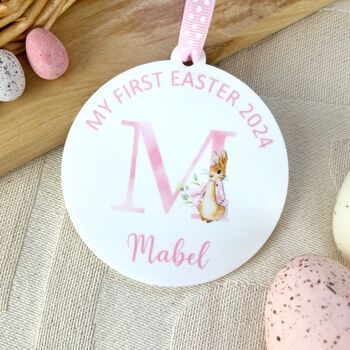 Personalised Flopsy Bunny Watercolour Easter Decoration, 3 of 3