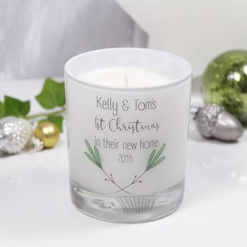 New Home Christmas Scented Glass Candle, 5 of 9