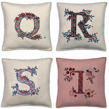Personalised Floral Monogram Liberty Print Cushions, 5 of 7