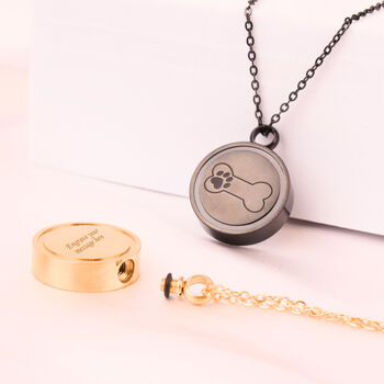 Personalised Round Pet Urn, Ashes Necklace, 5 of 12