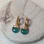 Green Onyx Gemstone Hoop Earrings, thumbnail 1 of 5