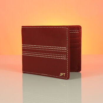 Personalised Vintage Leather Cricket Wallet, 7 of 12