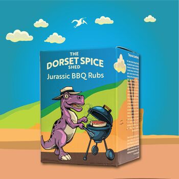 New! Jurassic BBQ Rubs Gift Set Three Roaringly Great Rubs Free Greetings Card, 3 of 3