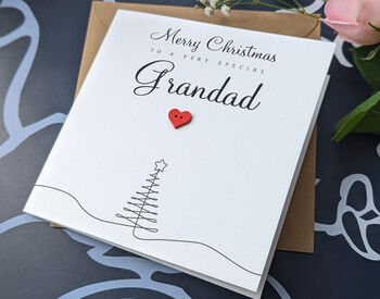 Personalised Handmade Christmas Card For Special Grandfather, 4 of 4