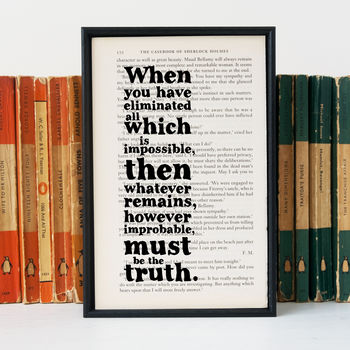 Sherlock Holmes Quote Book Art, 2 of 5