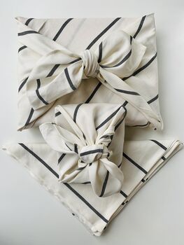 Monochrome Stripe Luxury Reusable Fabric Wrapping, 2 of 5