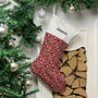Personalised Dog Breed Christmas Stocking In Red, thumbnail 1 of 11