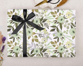 Three Sheets Of Botanical Floral Wrapping Paper, 2 of 2
