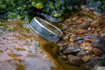 Silver Ring With Westmorland Green Slate Inlay, 4 of 9