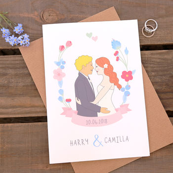 Personalised Wedding Day Portrait Card, 3 of 6