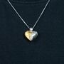 Sterling Silver And Gold Bonded Heart Pendant Necklace, thumbnail 1 of 2