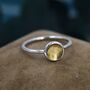 Sterling Silver Genuine Yellow Citrine Round Dot Ring, thumbnail 1 of 11