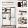 Coat Rack Stand With Shoe Storage Mirror Hooks Bench, thumbnail 5 of 12