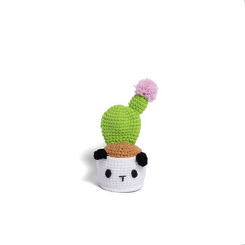 Medium Interactive Crochet Cactus And Pot, 7 of 7