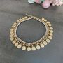 Gold Plated Coin Statement Necklace, thumbnail 1 of 2