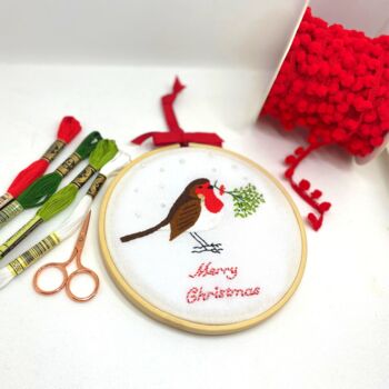 Christmas Robin Embroidery Kit, 2 of 11