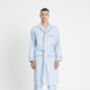 Sky Blue Unisex Relaxed Fit 100% Cotton Oxford Bathrobe, thumbnail 1 of 6