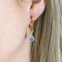 Triangle Huggie Earrings With Birthstone Detail, thumbnail 4 of 12