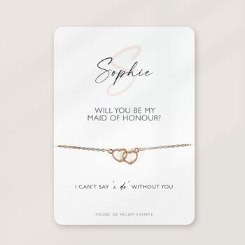 Personalised Bridesmaid Proposal Gift Will You Be My Bridesmaid Card Bracelet Gift, 6 of 9