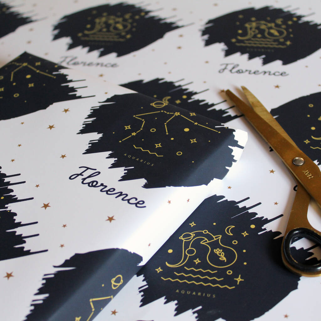 Star Sign, Personalised Zodiac Wrapping Paper, 1 of 5