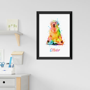 Personalised Watercolour Dog Yoga Print, 8 of 12