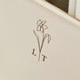 Personalised White Birth Flower Monogrammed Pouch, thumbnail 3 of 4