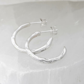 Celestial Shooting Star Medium Silver Hoops, 5 of 6