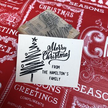 Merry Christmas Personalised Rubber Stamper, 3 of 3