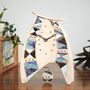 Geometric Triangle Large Mantel Clock With Pendulum. In Shades Of Blue. Handmade Ceramic, thumbnail 1 of 8