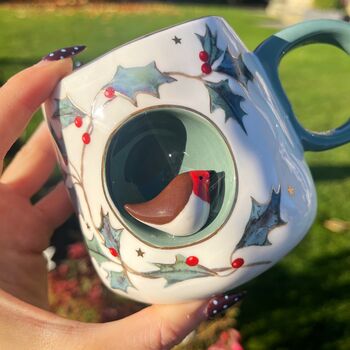 Porcelain Christmas Robin Mug, 4 of 8