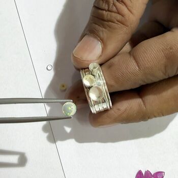 Personalised Ibiza Bliss Gemstone Sterling Silver Spinning Ring, 5 of 11