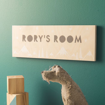 Personalised Wooden Scandinavian Style Room Name Sign, 2 of 2